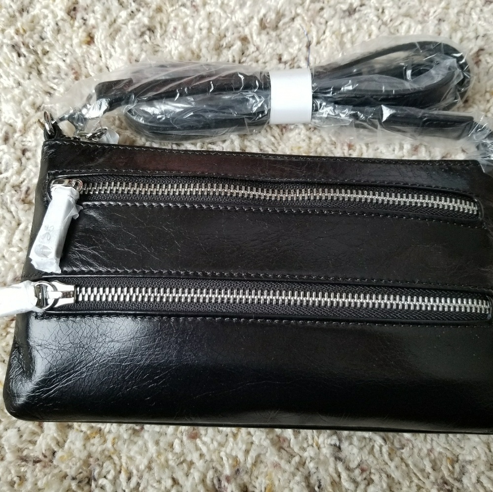 HOBO black leather Cristel Convertible Crossbody